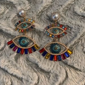 Rainbow Seeing Eye earrings